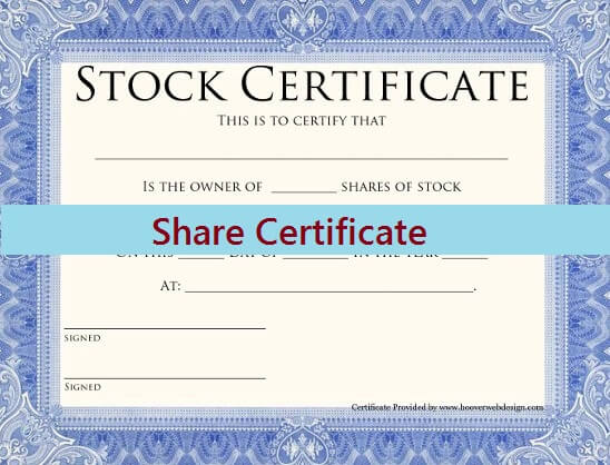 Share Certificate Templates | Free Word & PDF Templates