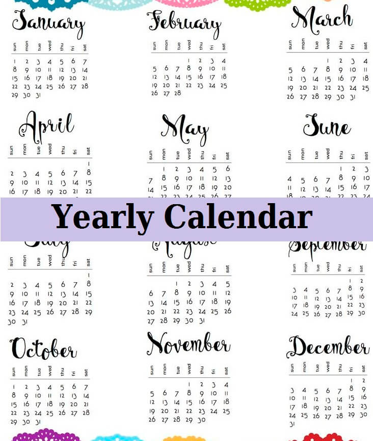 yearly-calendar | Free Word & PDF Templates