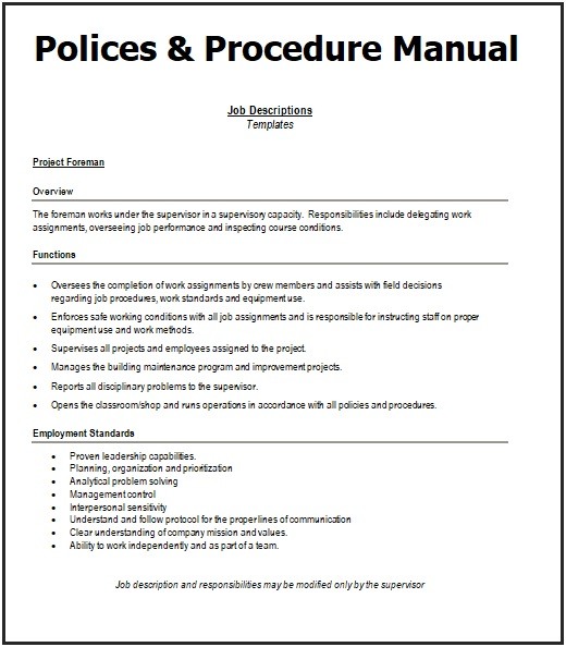 Policies And Procedures Manual Templates 8 Free Word Excel PDF