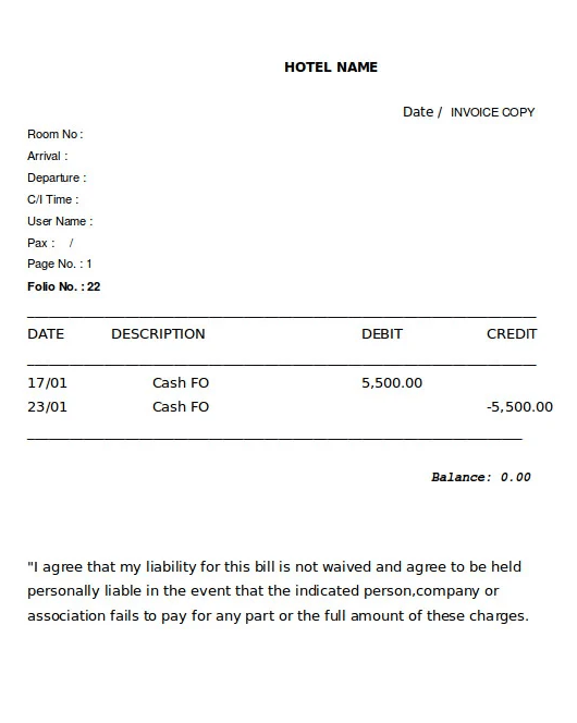 Hotel Receipt Templates | 14+ Free Word, Excel & PDF Formats, Samples ...