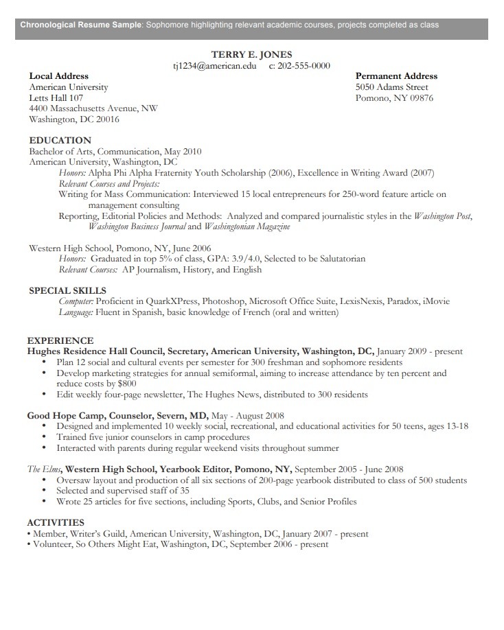 Chronological Resume Templates 12 Free Word Excel PDF Formats 