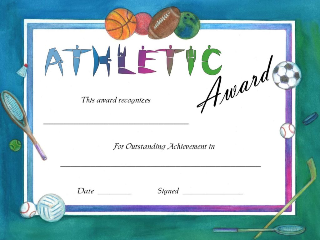 Athletic Sports Certificate Template