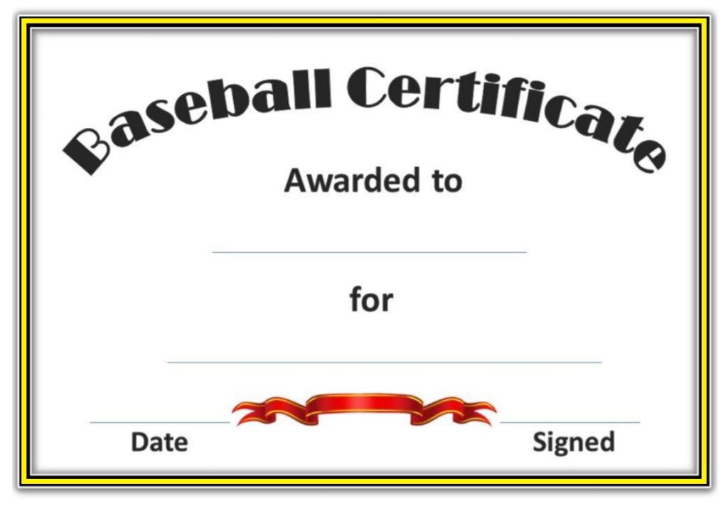 Baseball Sports Certificate Template