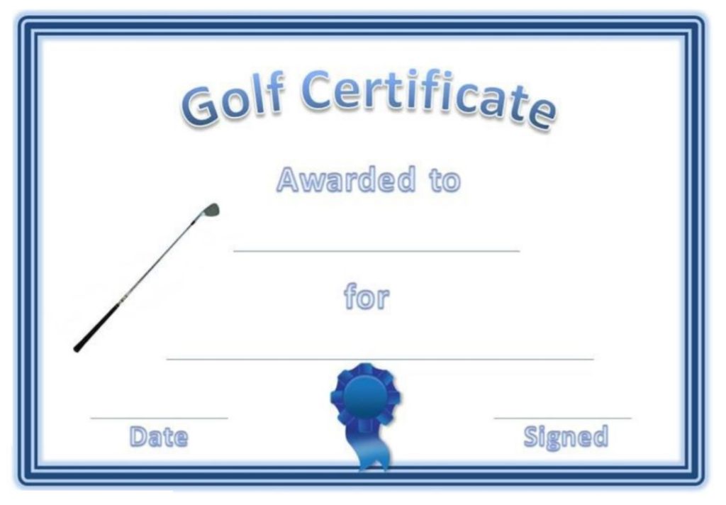 Golf Certificate Template