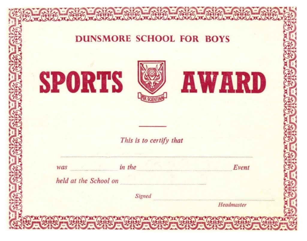 School Sports Certificate Template